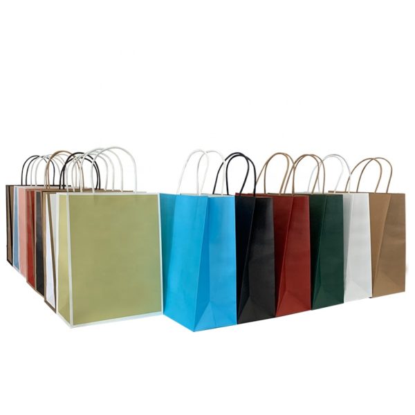 eco-friendly paper cord handle jewelry gift paper bag shopping kraft paper bag