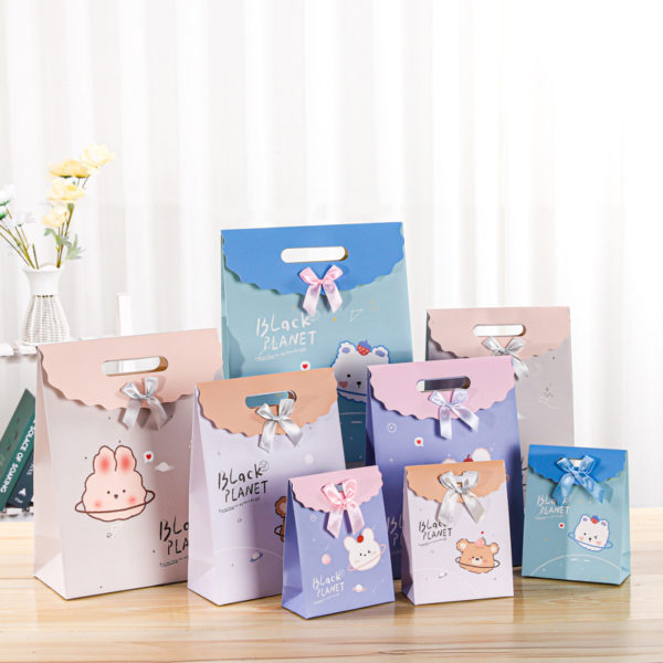 eco-friendly jewelry gift paper bag shopping fancy color printing paper bag die cut handle