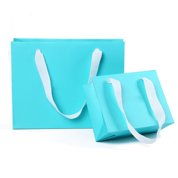 eco-friendly jewelry gift paper bag shopping luxury paper bag ribbon handle