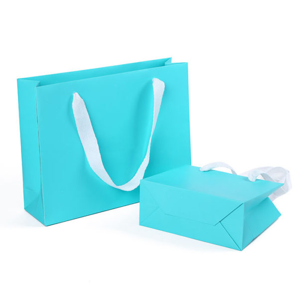 eco-friendly jewelry gift paper bag shopping luxury paper bag ribbon handle