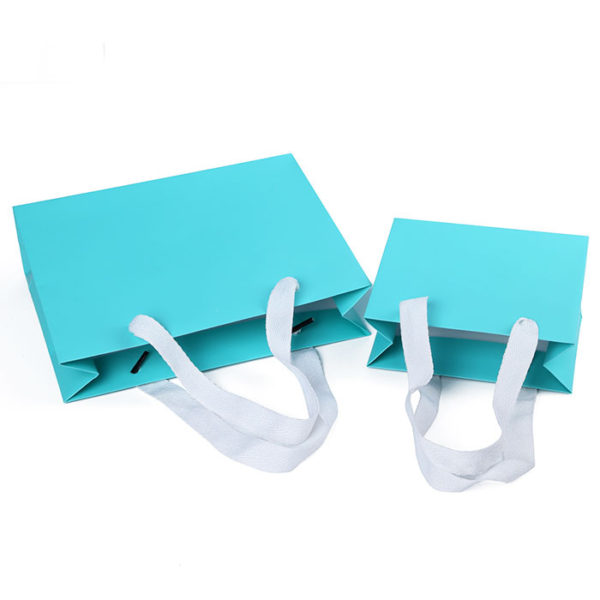 eco-friendly jewelry gift paper bag shopping luxury paper bag ribbon handle