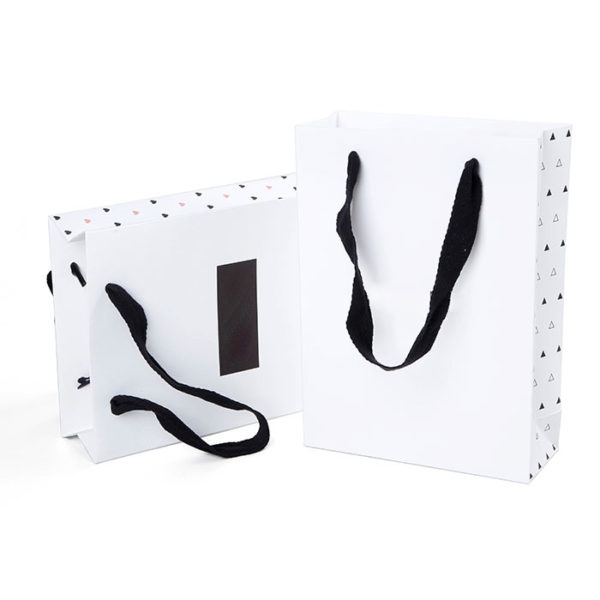 eco-friendly jewelry gift paper bag shopping luxury paper bag cotton handle