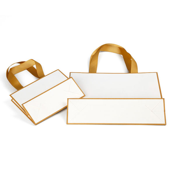 eco-friendly jewelry gift paper bag shopping luxury paper bag ribbon handle