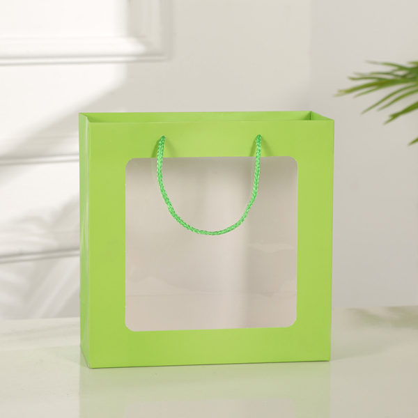 eco-friendly jewelry gift paper bag shopping luxury paper bag pvc window