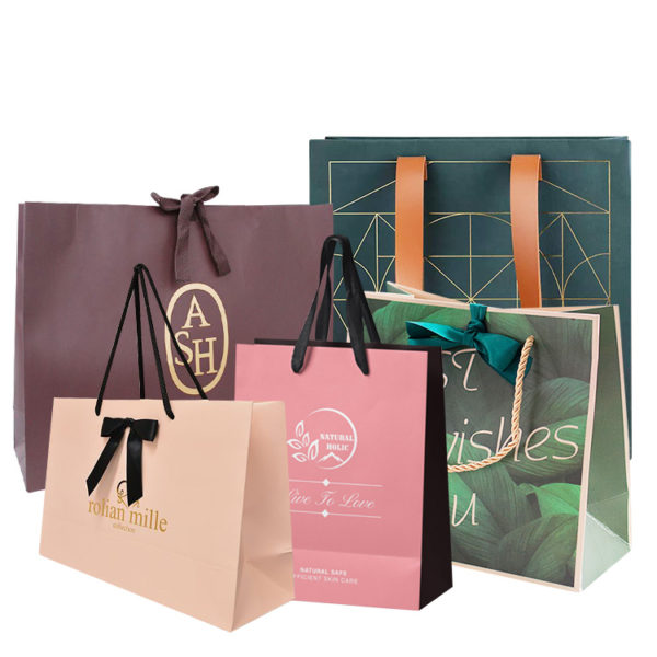 eco-friendly jewelry gift paper bag shopping luxury paper bag PP handle