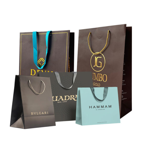 eco-friendly jewelry gift paper bag shopping luxury paper bag PP handle