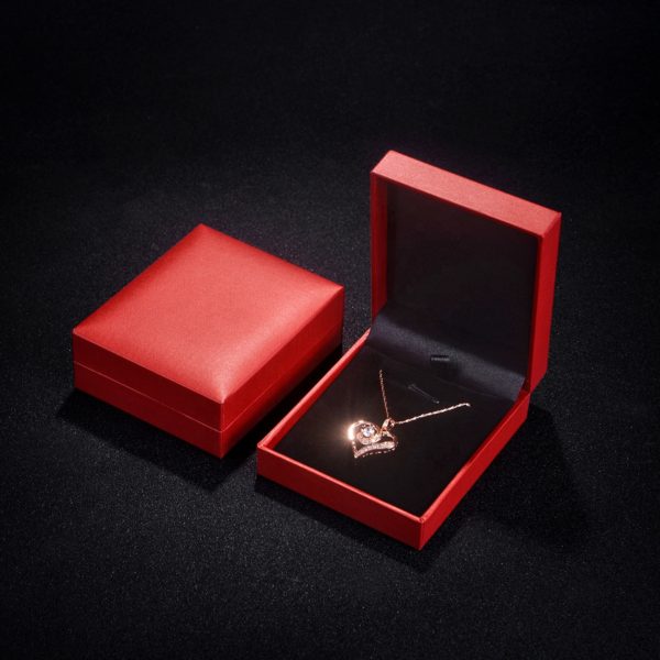 leather paper plastic red jewelry box for ring bangle pendant bracelet