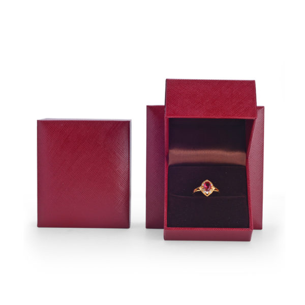 high quality red leather paper plastic black jewelry box for ring bangle pendant bracelet