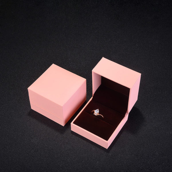 pink smooth touching paper velvet plastic jewelry box for ring bangle pendant bracelet necklace