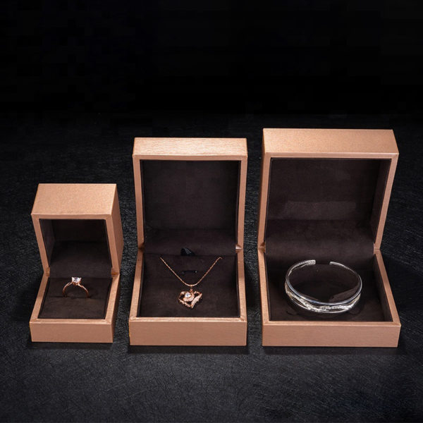 luxury fancy microfiber slid plastic jewelry box for ring bangle pendant bracelet necklace watch