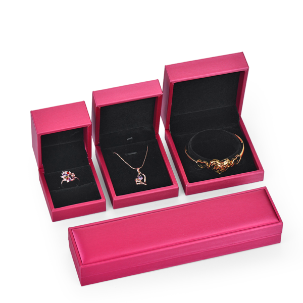 pu leather paper plastic jewelry set box for ring bangle pendant bracelet necklace