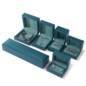 pu leather paper plastic jewelry set box for ring bangle pendant bracelet necklace