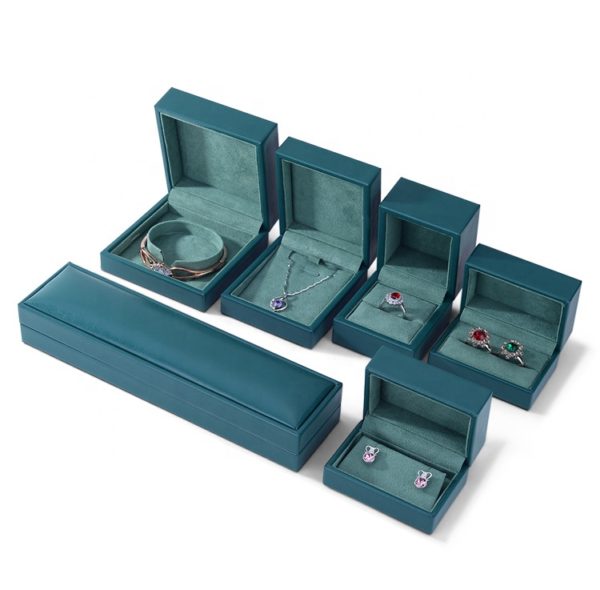 pu leather paper plastic jewelry set box for ring bangle pendant bracelet necklace