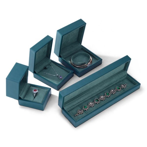 pu leather paper plastic jewelry set box for ring bangle pendant bracelet necklace