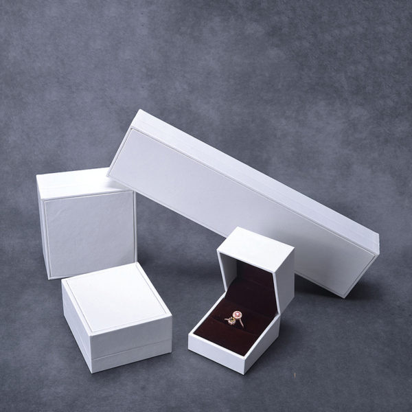 leather paper plastic bevel jewelry box for ring bangle pendant bracelet necklace