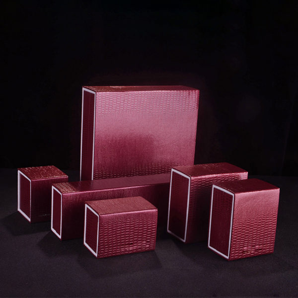 famous pu leather paper plastic bevel jewelry box for ring bangle pendant bracelet necklace