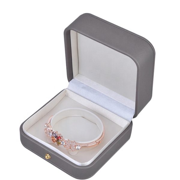 leather paper plastic rounded angle jewelry box for ring bangle pendant bracelet necklace