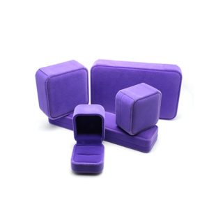 velvet plastic rounded angle jewelry box for ring bangle pendant bracelet necklace