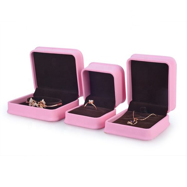 leather paper plastic bevel jewelry box for ring bangle pendant bracelet necklace