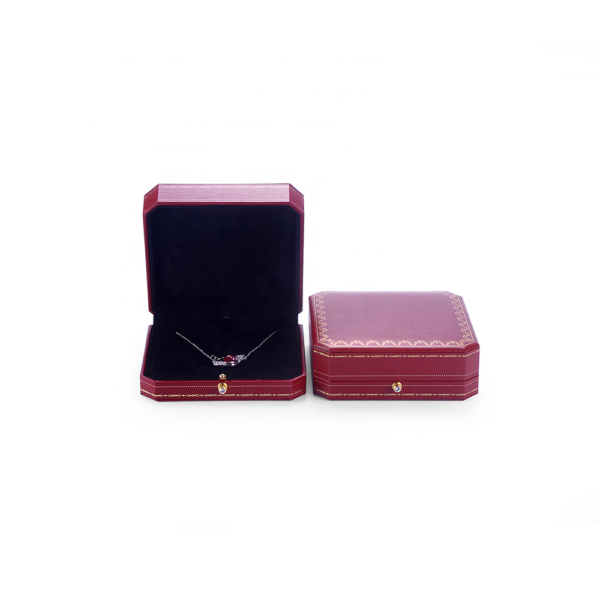 famous pu leather paper plastic polygon jewelry box for ring bangle pendant bracelet necklace