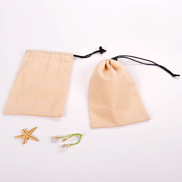 plastic fastener drawstring rope cotton jewelry pouch gift packaging