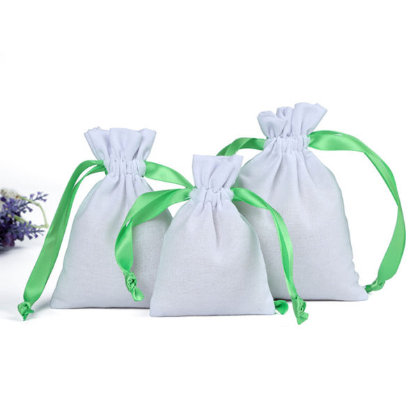 ribbon drawstring rope cottton jewelry pouch gift packaging