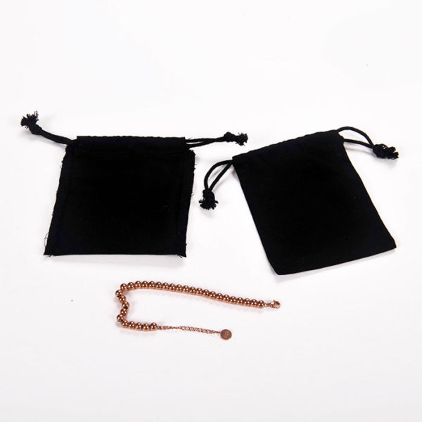 black nylon drawstring rope cottton jewelry pouch gift packaging