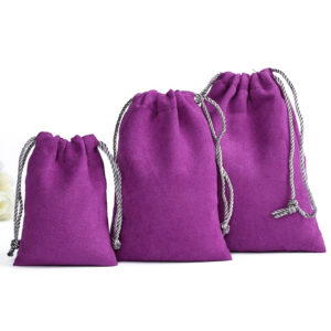 drawstring rope microfiber jewelry pouch gift packaging