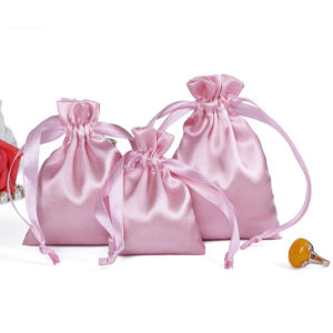 ribbon drawstring rope satin jewelry pouch silk bag gift packaging