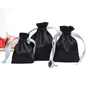 ribbon drawstring rope satin jewelry pouch silk bag gift packaging