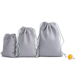 waxed drawstring rope suede jewelry pouch gift packaging