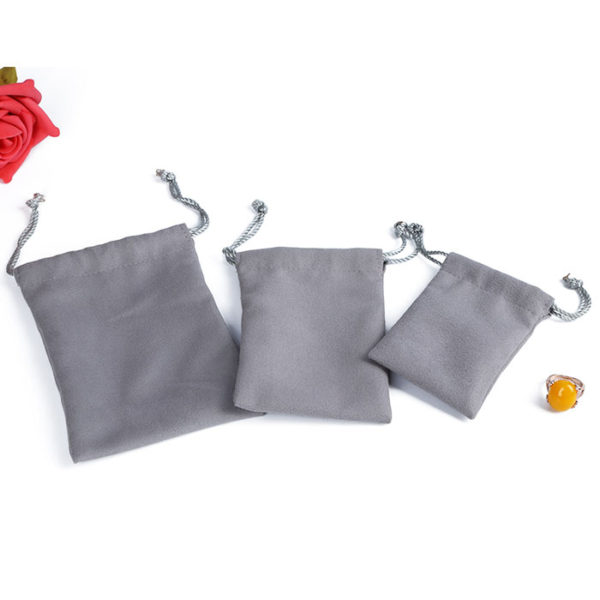 waxed drawstring rope suede jewelry pouch gift packaging