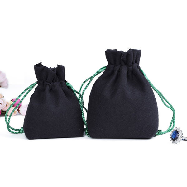 drawstring rope velvet jewelry pouch gift packaging