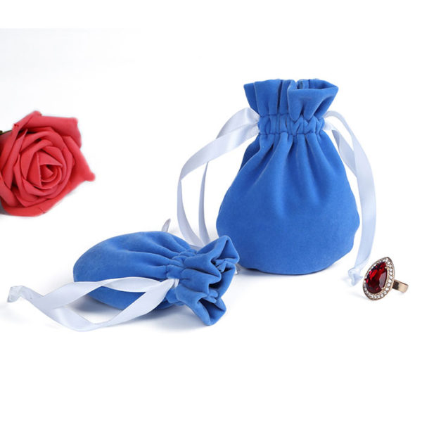 drawstring rope velvet jewelry pouch gift packaging